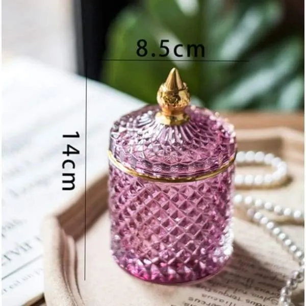 Candle jars With Lid | French Art Luxury Multicolor Glass jar