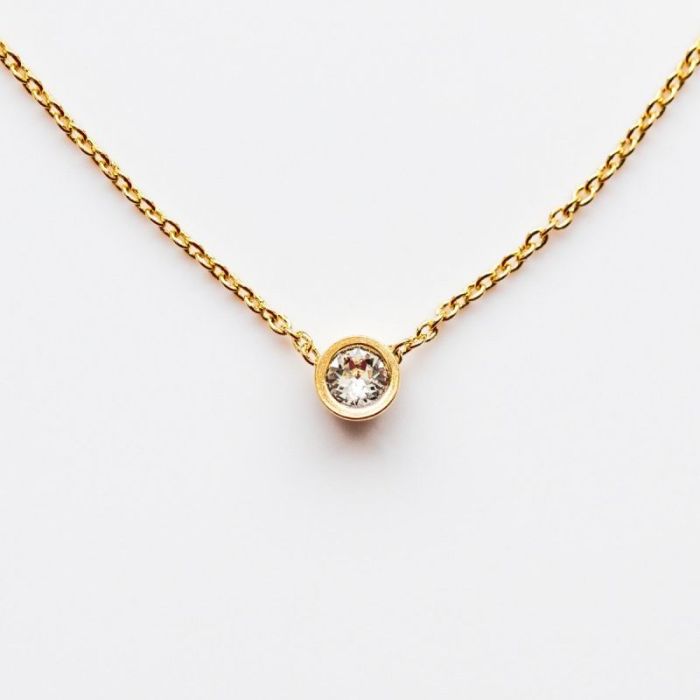 Sterling Silver Solitaire Necklace
