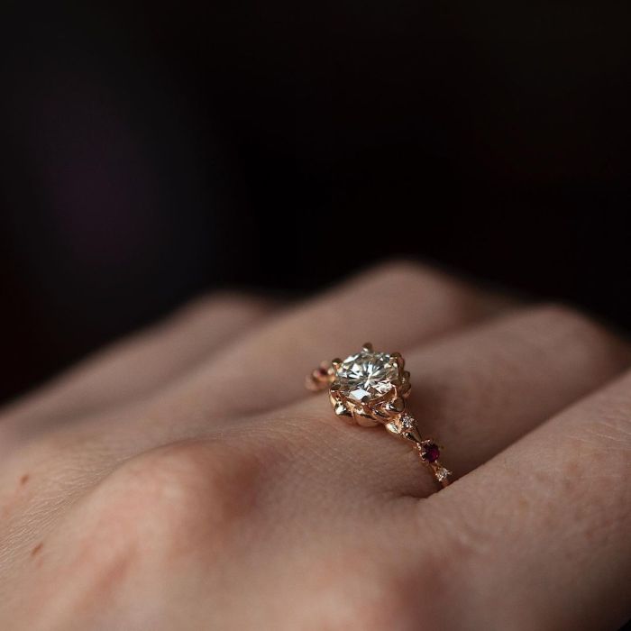 Round Cut Rose Gold Engagement Ring