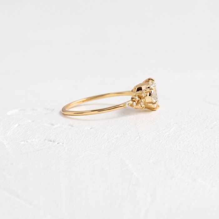 Round Golden Snowdrift Ring