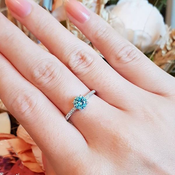 Round Swiss Blue Ring