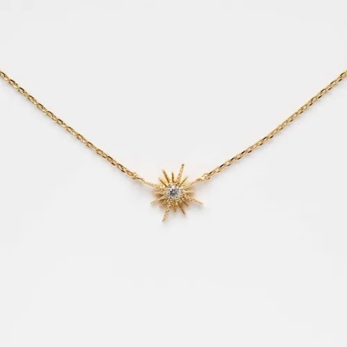 Sterling Silver Celestina Starburst Necklace
