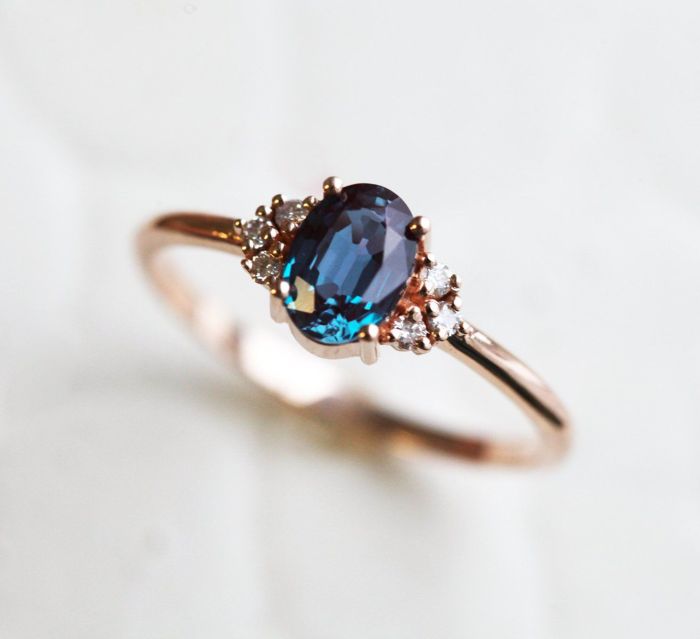 Rose Golden Oval Bridal Set