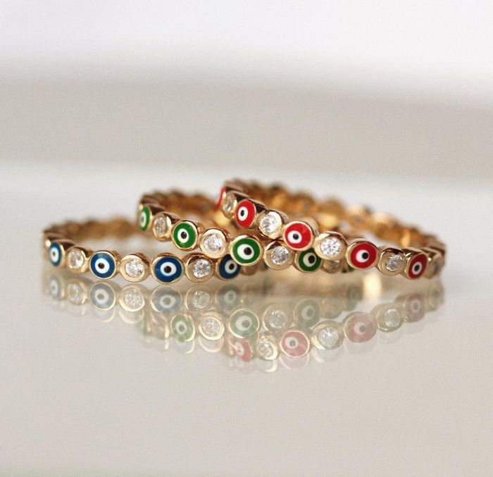 Evil Eye Wedding Band