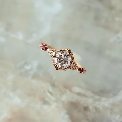 Round Cut Rose Gold Engagement Ring