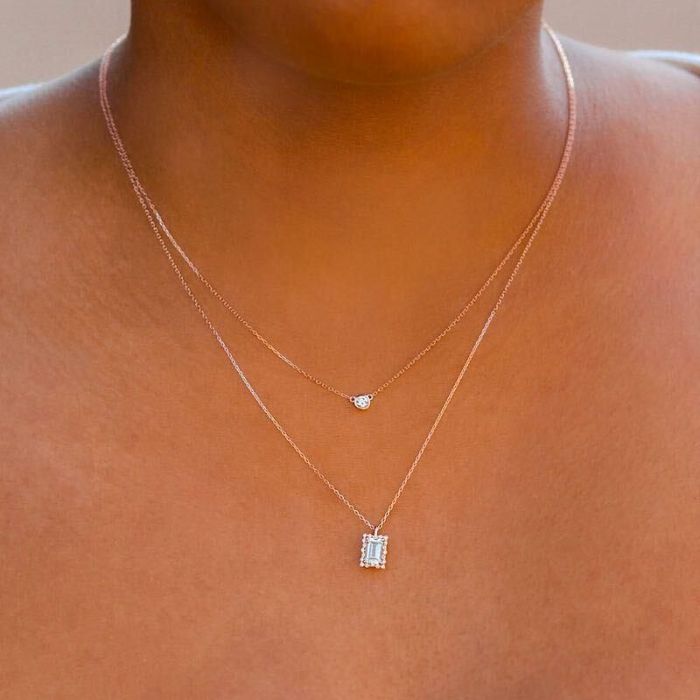 Golden Halo Emerald Pendant Necklace