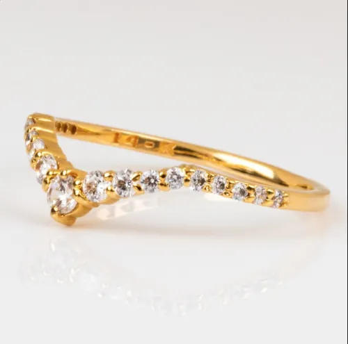 Curved Hald Eternity White Sapphire Band