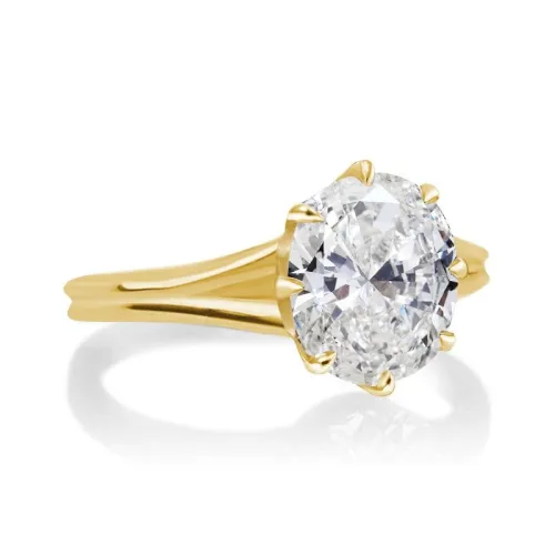 Split Shank Oval Cut Engagement Ring