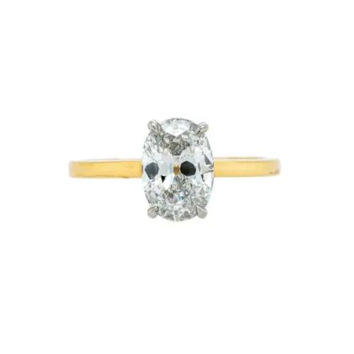 Golden Oval Cut Engagement Ring