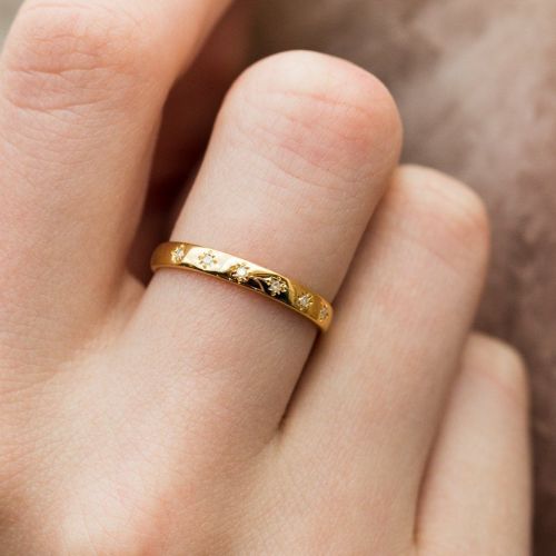 Simple Star Set Eternity Band