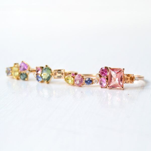 Emerald Cut Pink Engagement Ring