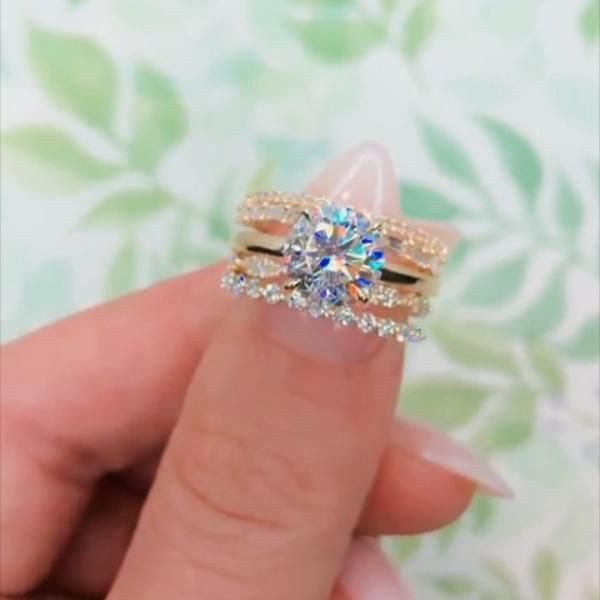 Stackable Round Cut Ring Set