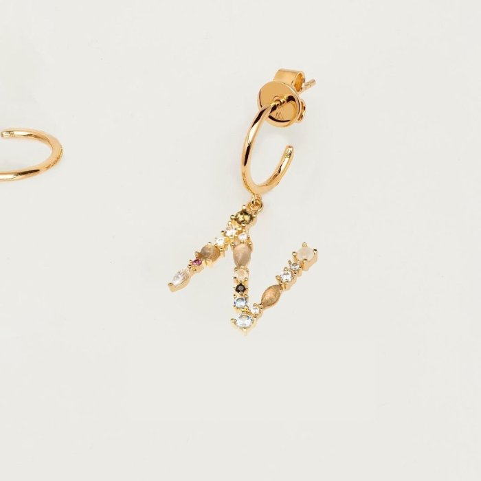 Opal Letter Drop Earrings