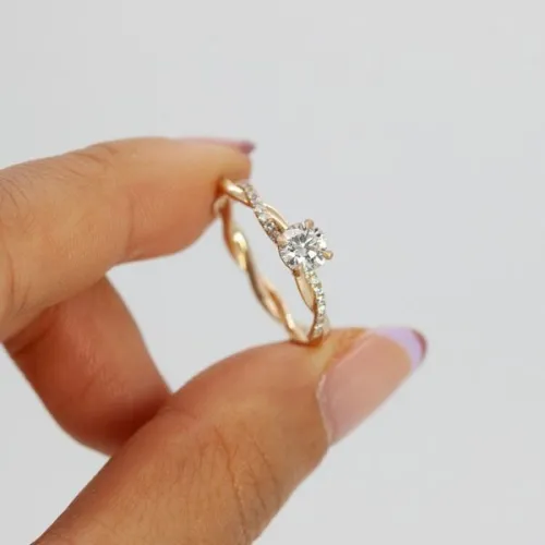 Golden Twist Engagement Ring