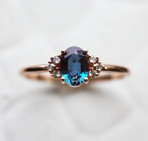 Rose Golden Oval Bridal Set