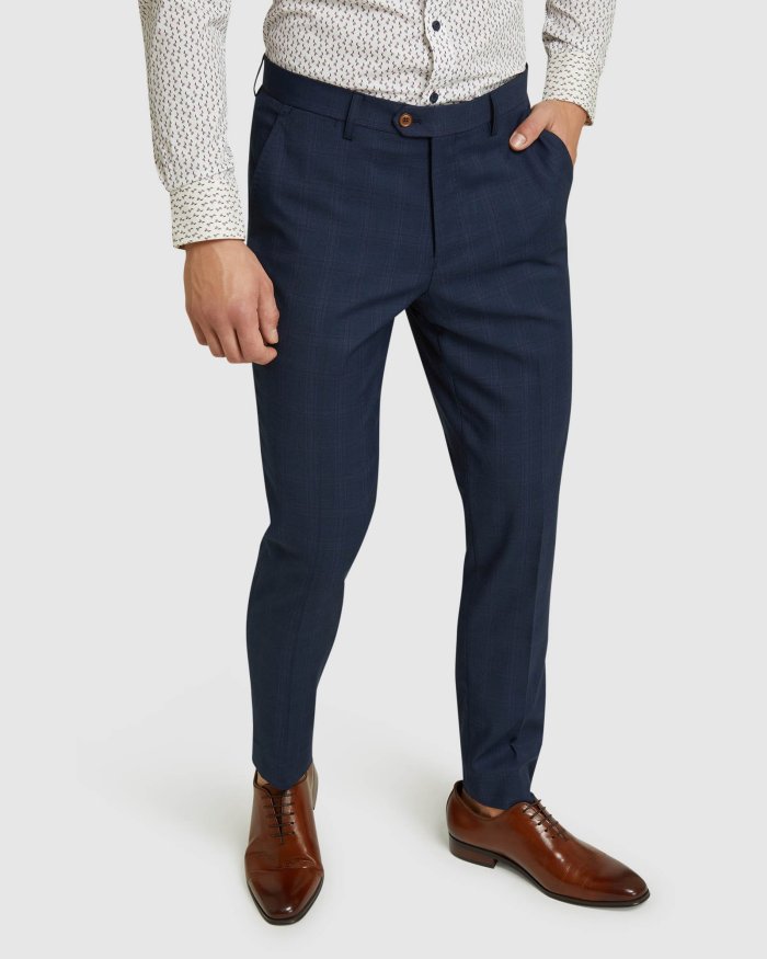 BYRON ECO CHECKED SUIT TROUSERS