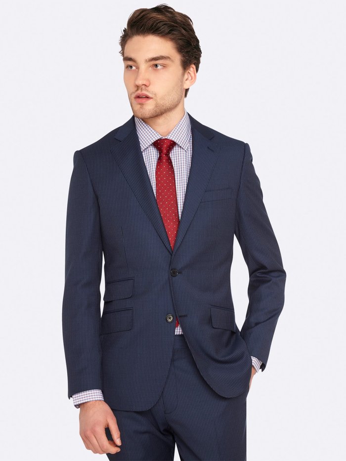 MARLOWE WOOL SUIT JACKET NAVY