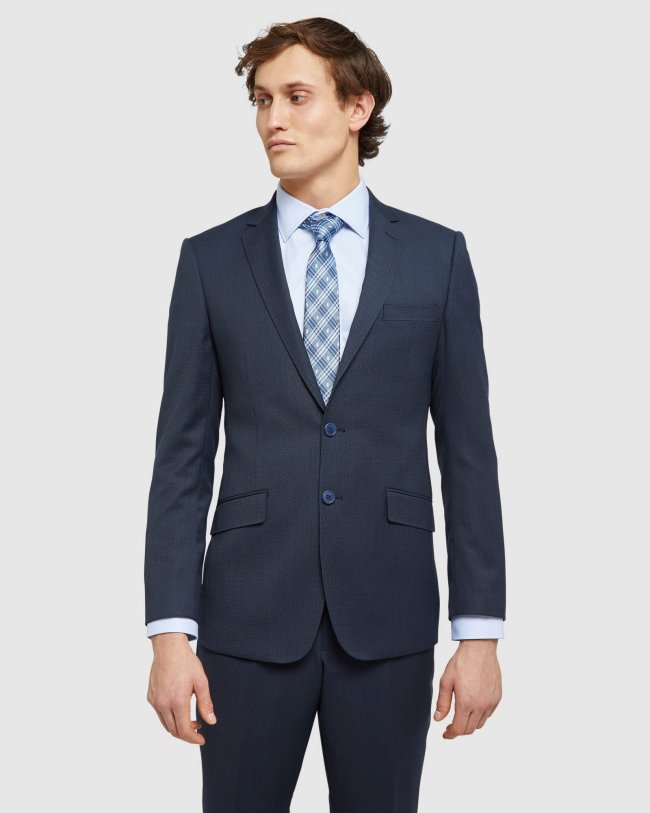 N.HOPKINS WOOL STRETCH SUIT JACKET