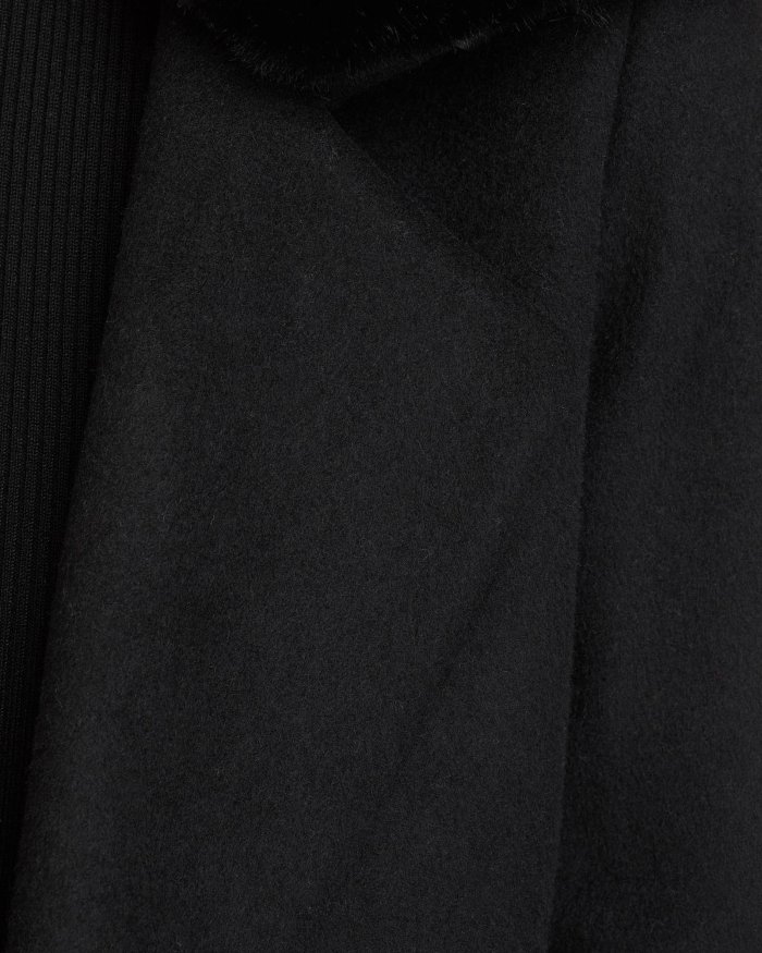 FALLON DETACHABLE FUR COLLAR COAT
