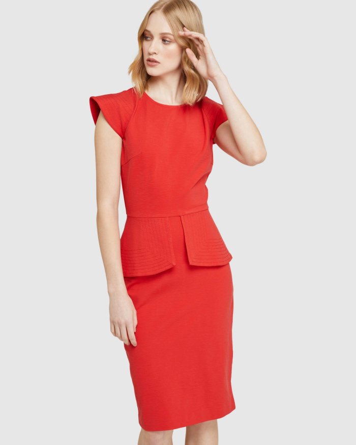 BELLA PEPLUM PONTI DRESS
