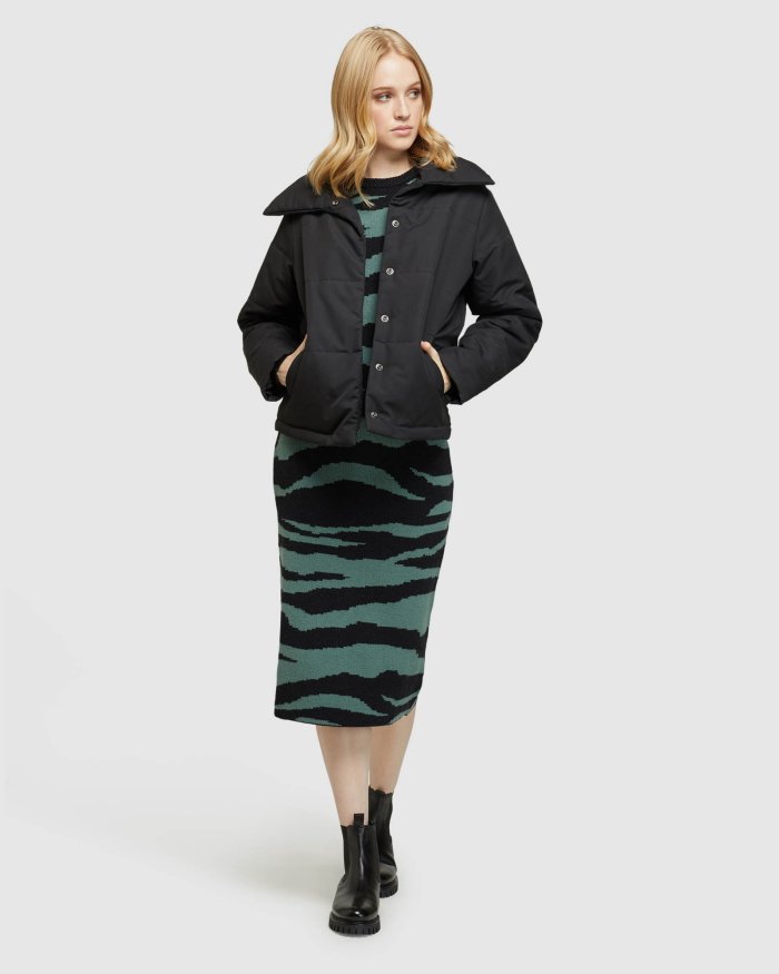 KATIE KNITTED ANIMAL PRINT SKIRT