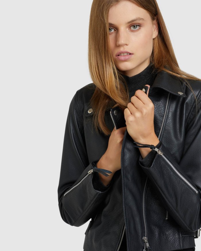 SANDY TEXTURED LEATHER JACKET
