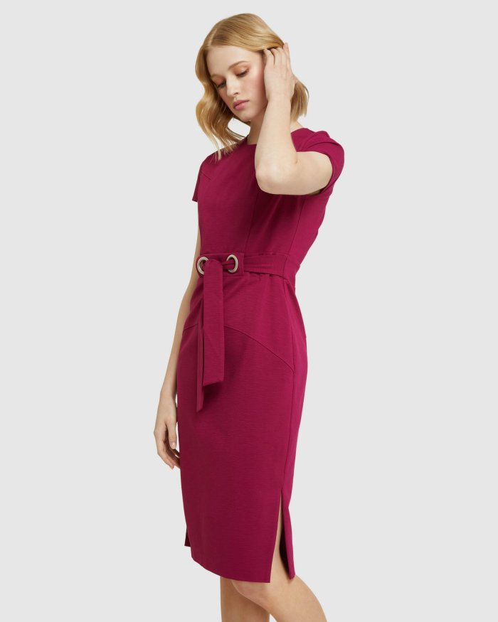 JULIETTE EYELET DETAIL PONTI DRESS