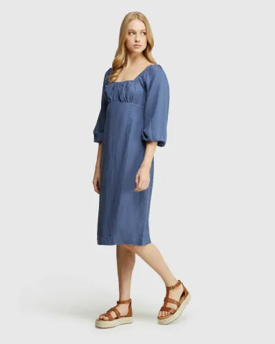 TAMIKA LINEN BLEND DRESS