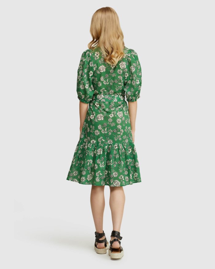 YASMINE GREEN FLORAL DRESS