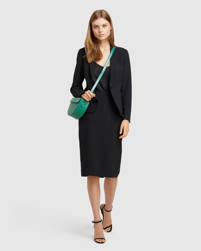 PEGGY ECO BLACK SUIT SKIRT