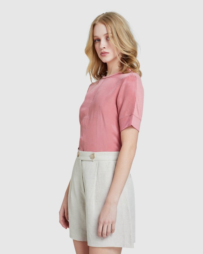 MIA WOVEN FRONT T-SHIRT
