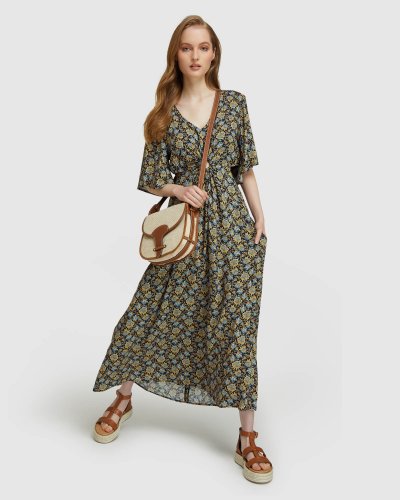 FLORENCE KEYHOLE MAXI FLORAL DRESS