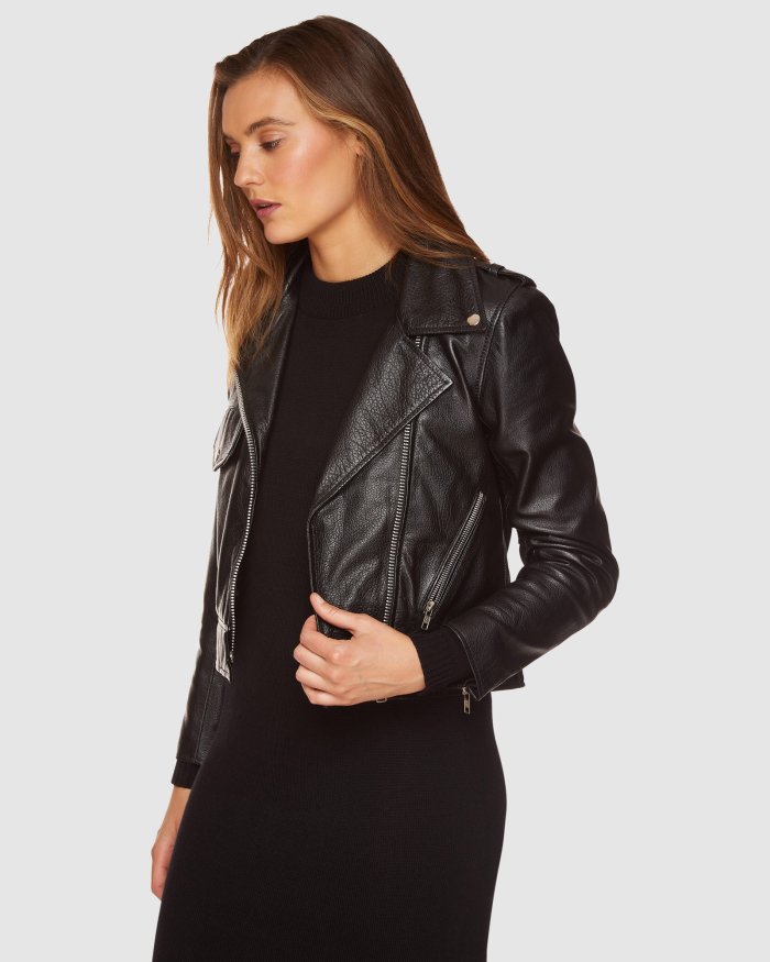 SANDY TEXTURED LEATHER JACKET