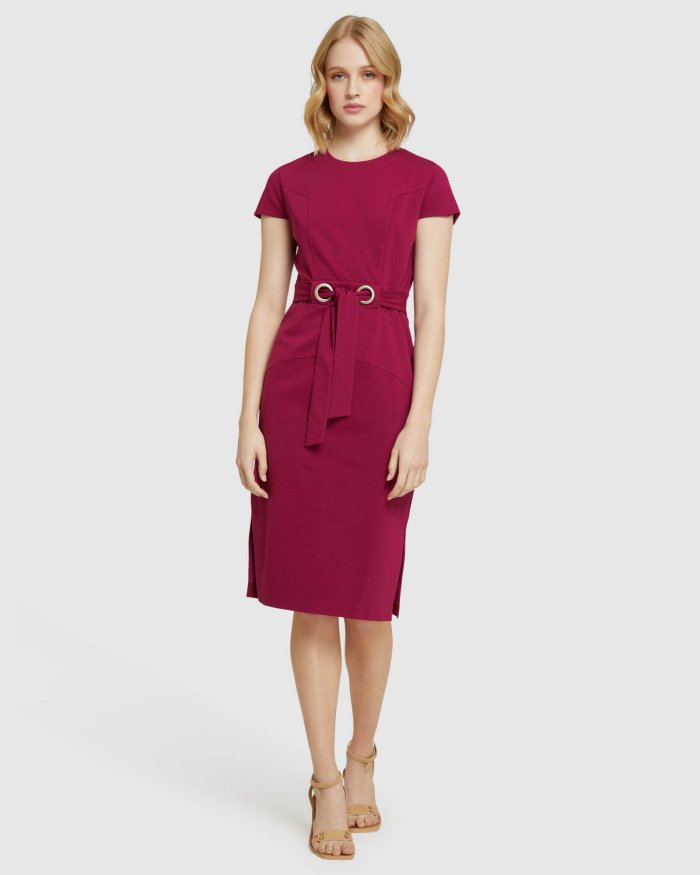 JULIETTE EYELET DETAIL PONTI DRESS
