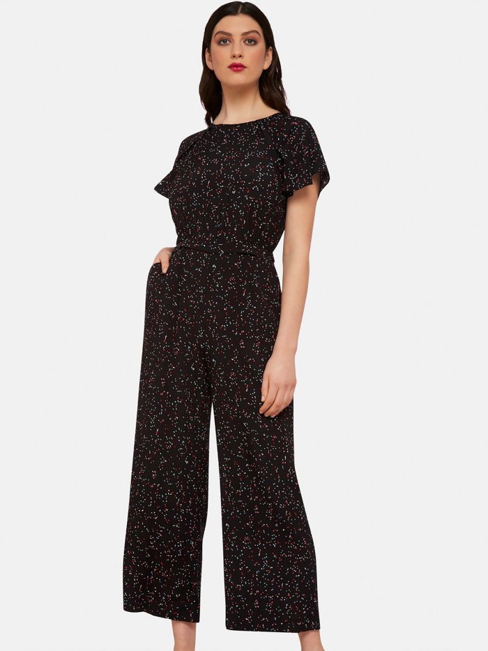 LONDON BLK TRIANGLE PRINT JUMPSUIT