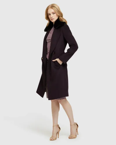 FALLON DETACHABLE FUR COAT