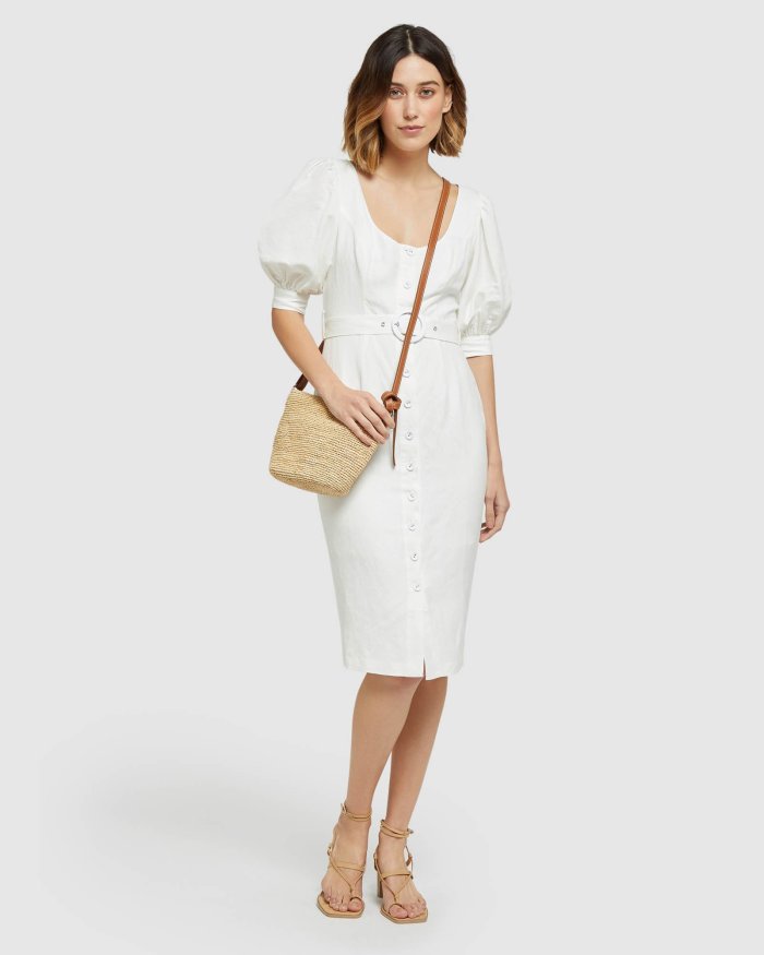 MOIRA LINEN BLEND DRESS