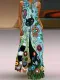 Women Casual Sleeveless V Neck Print Dress P161910957