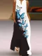 Women Comfortable Sleeveless V Neck Print Dress P161910997