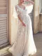 Sexy Lace V Neck Backless Dress Wedding Dress P157809689