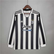 Thai Version Juventus 21/22 Home Long Sleeve Jersey