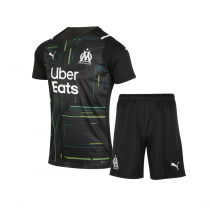 Kids Olympique Marseille 21/22 Goalkeeper Jersey and Short Kit