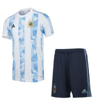 Argentina 2021 Home Soccer Jersey and Short Kit