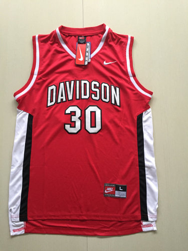 Stephen Curry 30 Davidson College Red Basketball Jersey
