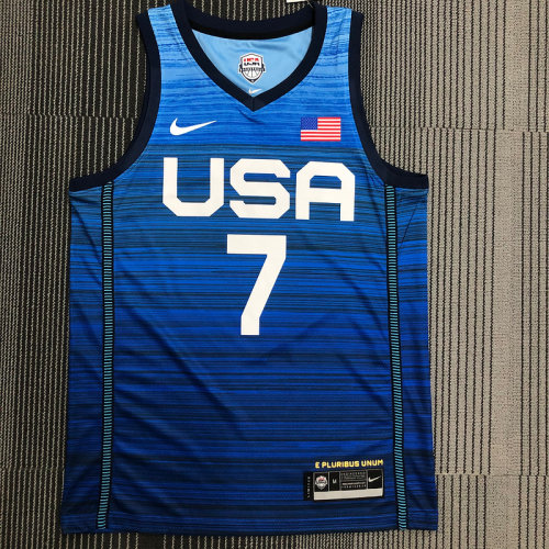 Thai Version Men's Kevin Durant Navy USA Basketball Player Jersey