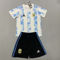 Kids Argentina 2021 Home Soccer Jersey and Short Kit