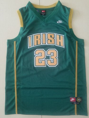 LeBron James 23 Irish High School Green Basketball Jersey