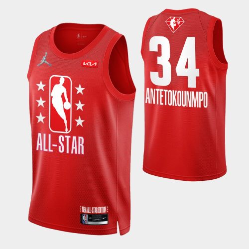 Adult 2022 All-Star Giannis Antetokounmpo Red Jersey
