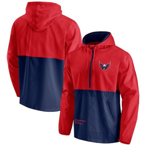 Washington Capitals Fanatics Branded Thrill Seeker Anorak Half-Zip Jacket - Red/Navy