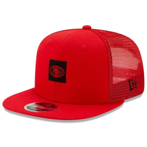 San Francisco 49ers New Era Shanahan Square Trucker 9FIFTY Snapback Adjustable Hat - Scarlet